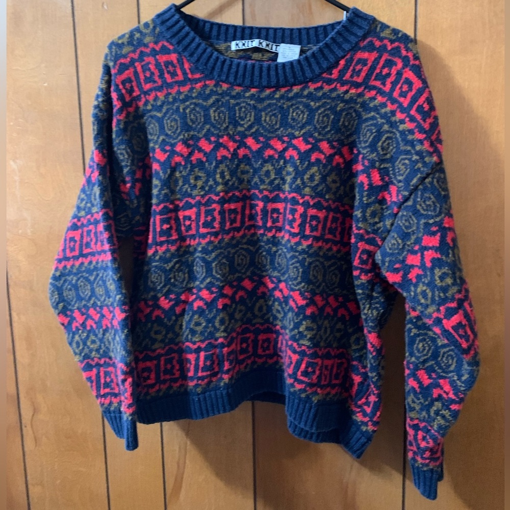 Knit Knit Sweater Sweatshirt Pullover Long Sleeve Shirt Top Size L EUC